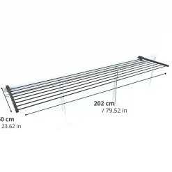Support linge pliable pour extérieur alu 202x63x8 cm Foxydry Duo