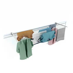 Support linge rabattable 2 sens blanc 202x63x8 cm Foxydry Duo