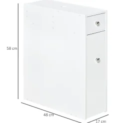 Support papier toilette - porte-papier toilette - armoire pour papier toilette - 2 tiroirs, coffre - MDF blanc
