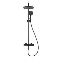 Swiss Aqua Technologies Aurum colonne de douche avec mitigeur thermostatique + douchette 3 jets + douche de tête, noir mat