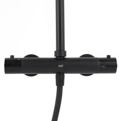 Swiss Aqua Technologies Aurum colonne de douche avec mitigeur thermostatique + douchette 3 jets + douche de tête, noir mat
