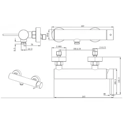 Swiss Aqua Technologies Aurum mitigeur de douche mural 150 mm à levier sans set de douche, métal brossé (SATBAUR268BGM)