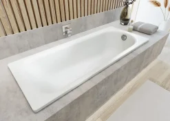 Swiss Aqua Technologies By Kaldewei Vivien 170 x 75 cm Baignoire droite en acier émaillé, sans pieds, blanc (SATVIVI17075)
