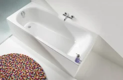Swiss Aqua Technologies By Kaldewei Vivien 170 x 75 cm Baignoire droite en acier émaillé, sans pieds, blanc (SATVIVI17075)