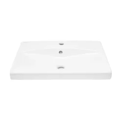 Swiss Aqua Technologies Brevis Lavabo suspendu avec trou pour robinetterie au milieu, 60x45x14cm (SATBRE6045S)