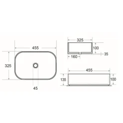 Swiss Aqua Technologies Infinitio Vasque à poser 45,5 x 32,5 x 13,5 cm, sans trop-plein, Bleu foncé mat (SATINF4532DBLM)