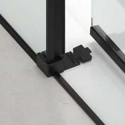 Swiss Aqua Technologies TEX BB Porte de douche 100x195cm coulissante anticalcaire avec profilés noir mat (TEXDBB100CT-SET)