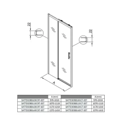 Swiss Aqua Technologies TEX BB Porte de douche 100x195cm coulissante anticalcaire avec profilés noir mat (TEXDBB100CT-SET)