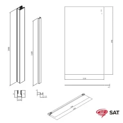 Swiss Aqua Technologies Walk-in 120x200cm Paroi en verre Crystal Glass 8 mm anticalcaire, avec bras et profilés or