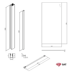 Swiss Aqua Technologies Walk-in 100x200cm Paroi Crystal Glass 8mm anticalcaire+bras et profilés Laiton (SATBWI100PRMO)