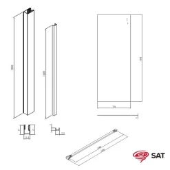Swiss Aqua Technologies Walk-in 80x200cm Paroi en verre Crystal Glass 8 mm anticalcaire, avec bras et profilés or (SATBWI80PRZ)