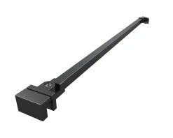 Swiss Aqua Technologies Walk-in Set Paroi de douche 77x200cm fixe en verre fumé + Bras de montage + Profilé, Noir (WI80KS-SET)