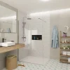 Swiss Aqua Technologies Walk-in 140x200cm Paroi en verre Crystal Glass 8 mm anticalcaire, avec bras et profilés chrome brillant