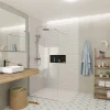 Swiss Aqua Technologies Walk-in 90x200cm Paroi Crystal Glass 8mm anticalcaire+bras&profilés chrome brillant (SATBWI90PR)