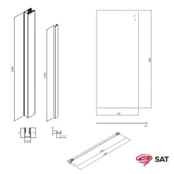 Swiss Aqua Technologies Walk-in 90x200cm Paroi Crystal Glass 8mm anticalcaire+bras&profilés chrome brillant (SATBWI90PR)