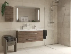 Swiss Aqua Technologies Walk-in 100x200cm paroi en verre Crystal Glass 8 mm anticalcaire, avec bras et profilés chrome brillant