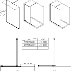 Swiss Aqua Technologies Walk-In Xmotion Pare baignoire 150x117,5 cm, noir (SATWIXMVZ150C)