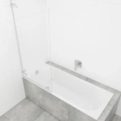 Swiss Aqua Technologies 150x80 cm TGD NEW Pare-baignoire pivotant en verre, orientation gauche et droite, chrome (SATTGVZO150CRT)