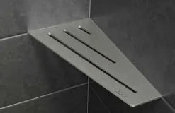 Tablette murale de douche SHELF- E- S3 - FLORAL - acier inox brossé - 62 x 295 x 154 mm