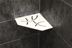 Tablette murale de douche Shelf- ES 2 CURVE - Coloris: inox brossé -- En acier inoxydable - 195 x 195 mm