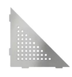 Tablettes d'angle de douche Shelf- E-S1 - FLORAL - Acier inoxydable inox brossé - 210 x 210 mm
