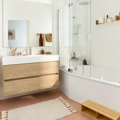 Tablier bain douche JACOB DELAFON Bastille installation en niche blanc mat