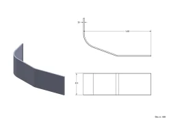 Tablier de baignoire asymétrique frontal 160x95 cm Cavally
