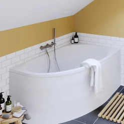 Tablier de baignoire d'angle Horyn L. 150 cm x l. 90 cm blanc