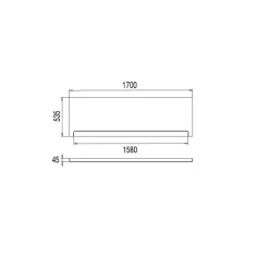 Tablier de baignoire frontal pour baignoire droite 170 x 75 cm, blanc, Valentin
