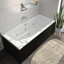 Tablier de baignoire noir Allibert Fix'alu 180 x 80 cm