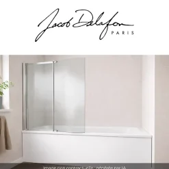 Tablier frontal JACOB DELAFON baignoire rectangulaire + pare bain, blanc brillant Installation en niche