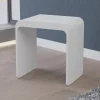 Tabouret de Douche antidérapant, Chaise Salle de Bain Fonte minérale - Blanc Mat - 43x30x43cm - Max 120kg, Waterproof - PB4006