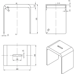 Tabouret de Douche antidérapant, Chaise Salle de Bain Fonte minérale - Blanc Mat - 43x30x43cm - Max 120kg, Waterproof - PB4006