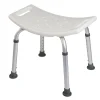 Tabouret de douche avec poignées, hauteur réglable, blanc, Godonnier