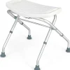 Tabouret de Douche, Banc de Douche avec Poignées, Charge 150 kg, pour Personnes Âgées, Handicapées, Enceintes, Blanc