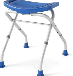 Tabouret de Douche, Banc de Douche avec Poignées, Charge 150 kg, pour Personnes Âgées, Handicapées, Enceintes, Bleu
