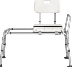 Tabouret de Douche Coulissant, Banc de Douche Autonomie Hauteur Réglable, Personnes Handicapées Âgées,Charge 160KG
