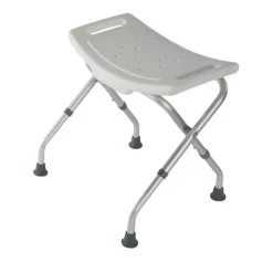 Tabouret de douche, Identités 812031, Chaise de douche, courbé pliant blanc, pliable pour le ranger et le transporter facilement