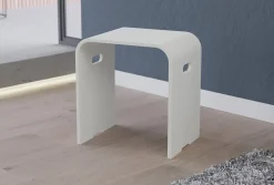 Tabouret de douche PB4002 en fonte minérale - blanc mat
