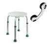 Tabouret de douche PMR PELLET Essentiel rond hauteur réglable + Barre à ventouse de maintien PMR PELLET 30 cm