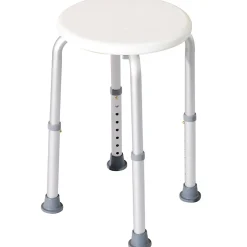 Tabouret de douche réglable en hauteur siège de douche ergonomique pieds antidérapants charge max. 136 Kg alu HDPE blanc