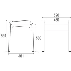 Tabouret de douche structure alu, assise en polymère L. 52,6 x P.46,1 x H.58 cm