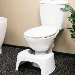 Tabouret physiologique de toilette WELLCARE en plastique blanc