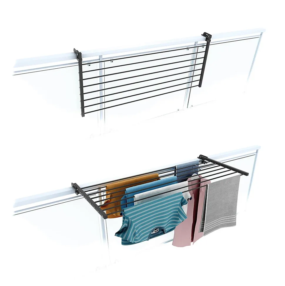 Étagère à linge balcon pliable alu 118x63x8 cm Foxydry Duo