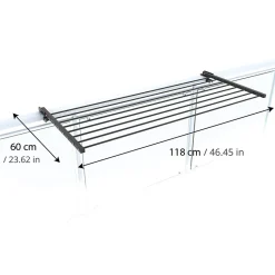 Étagère à linge balcon pliable alu 118x63x8 cm Foxydry Duo