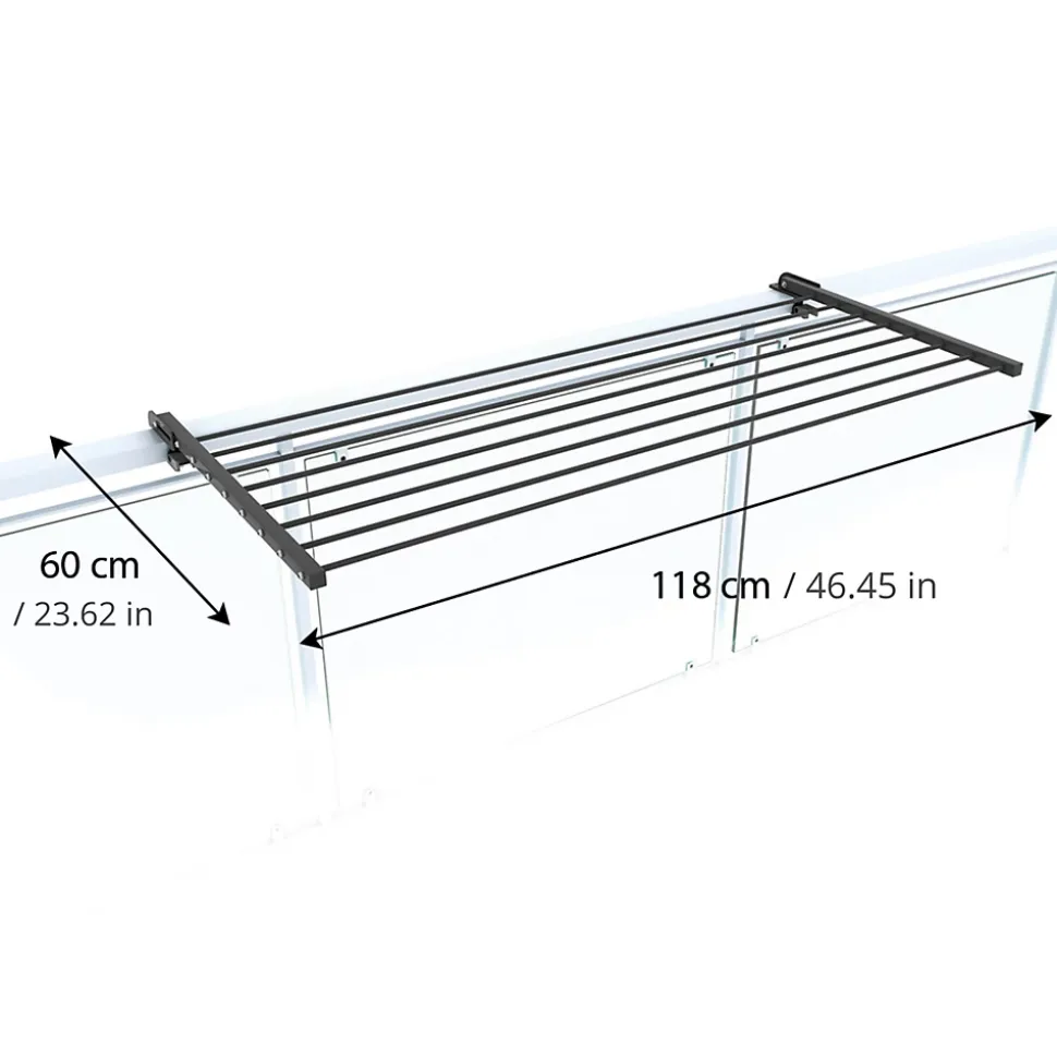 Étagère à linge balcon pliable alu 118x63x8 cm Foxydry Duo