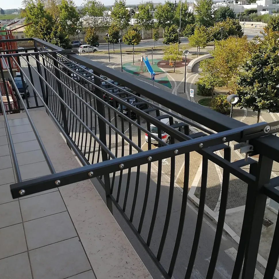 Étagère à linge balcon pliable alu 118x63x8 cm Foxydry Duo