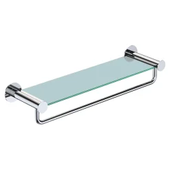 Étagère avec porte-serviettes en verre et acier inoxydable chromé H.40 cm Cavally GoodHome