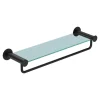Étagère avec porte-serviettes en verre et acier inoxydable noir H.40 cm Cavally GoodHome