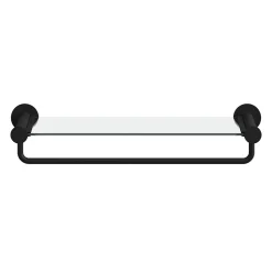 Étagère avec porte-serviettes en verre et acier inoxydable noir H.40 cm Cavally GoodHome